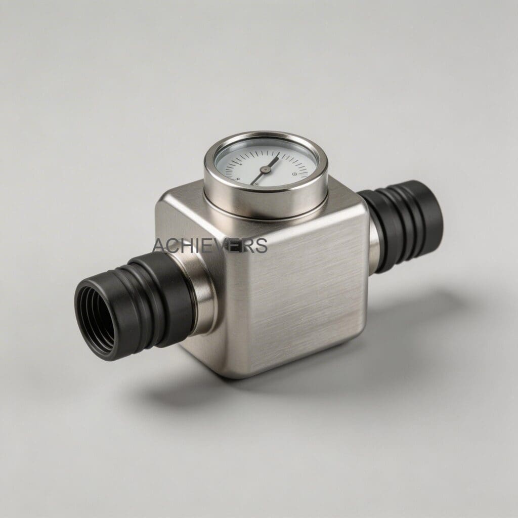 Close-up of industrial oscillating piston diesel flow meter with labeled internal components highlighting the rotor, shaft, and O-ring seals requiring regular maintenance