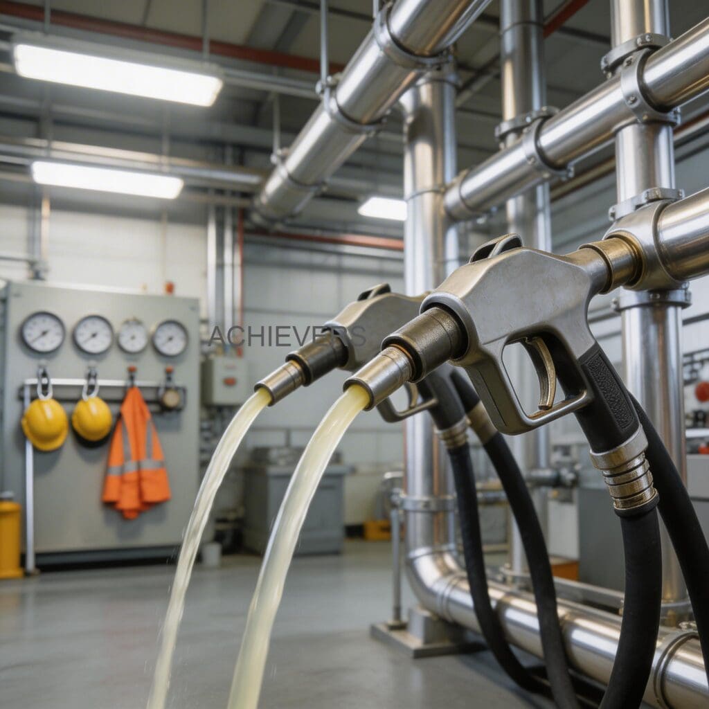 Fuel Nozzles in active use at a representative industrial application handling heavy fleet refueling