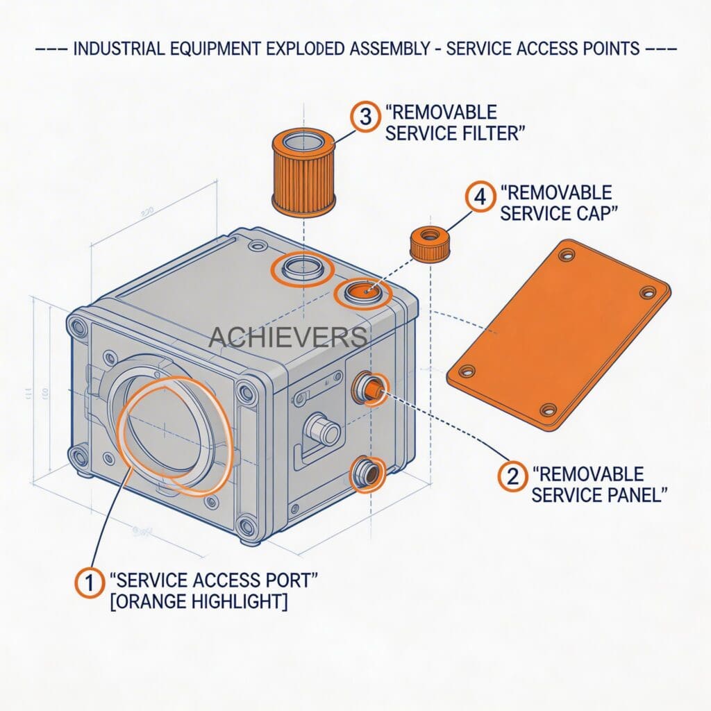 Exploded view diagram of Fuel Dispensers showing service access points for the self-priming pump, flow meter calibration screws, and electrical terminals