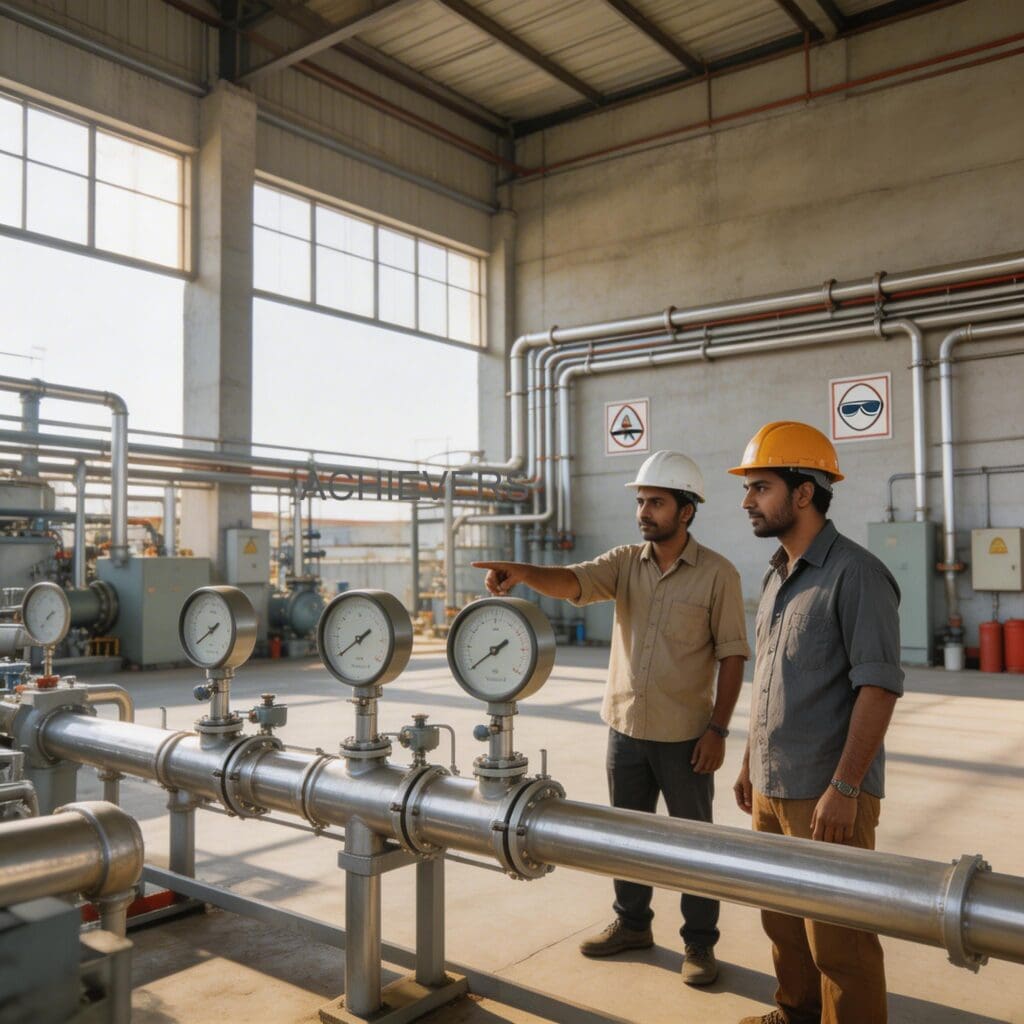 Positive displacement Oil Flow Meters in active use at an Indian petrochemical terminal handling high viscosity furnace oil