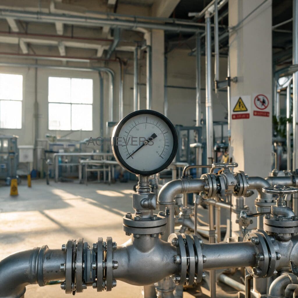 Industrial technician calibrating a high-accuracy mechanical fuel flow meter installed on a mobile diesel bowser at an Indian construction site