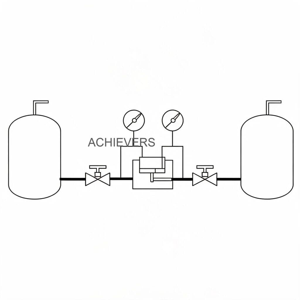 Technical layout of an automotive Liquid Batching System highlighting the oval gear meter, 220V AC controller, pump, and solenoid shut-off valve