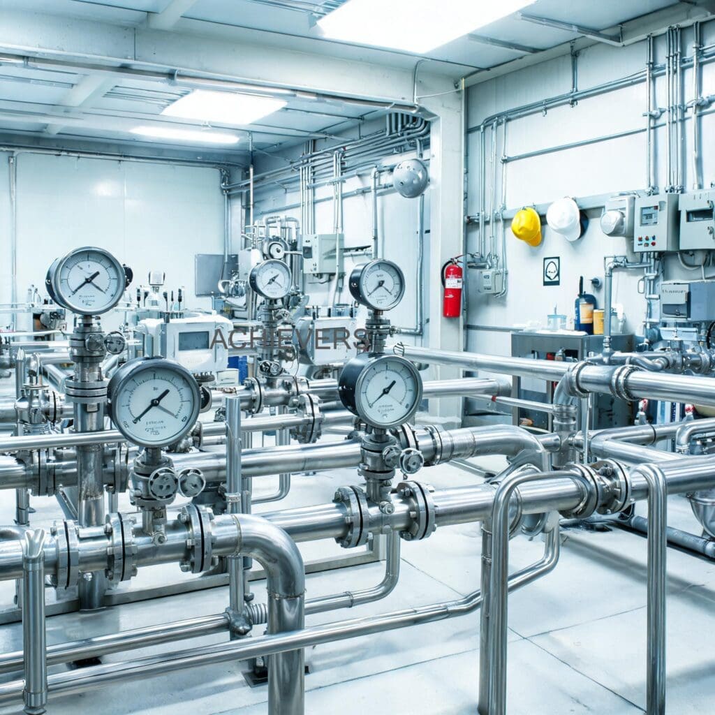 Well-maintained Oil Flow Meters installation in a clean, globally compliant process plant, demonstrating proper pipeline support and orientation